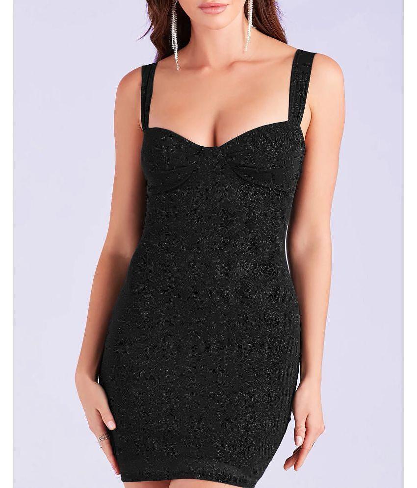 Exclusive Men Addyvero Polyester Embellished Mini Womens Bodycon Dress - Black ( Pack of 1 ) - N