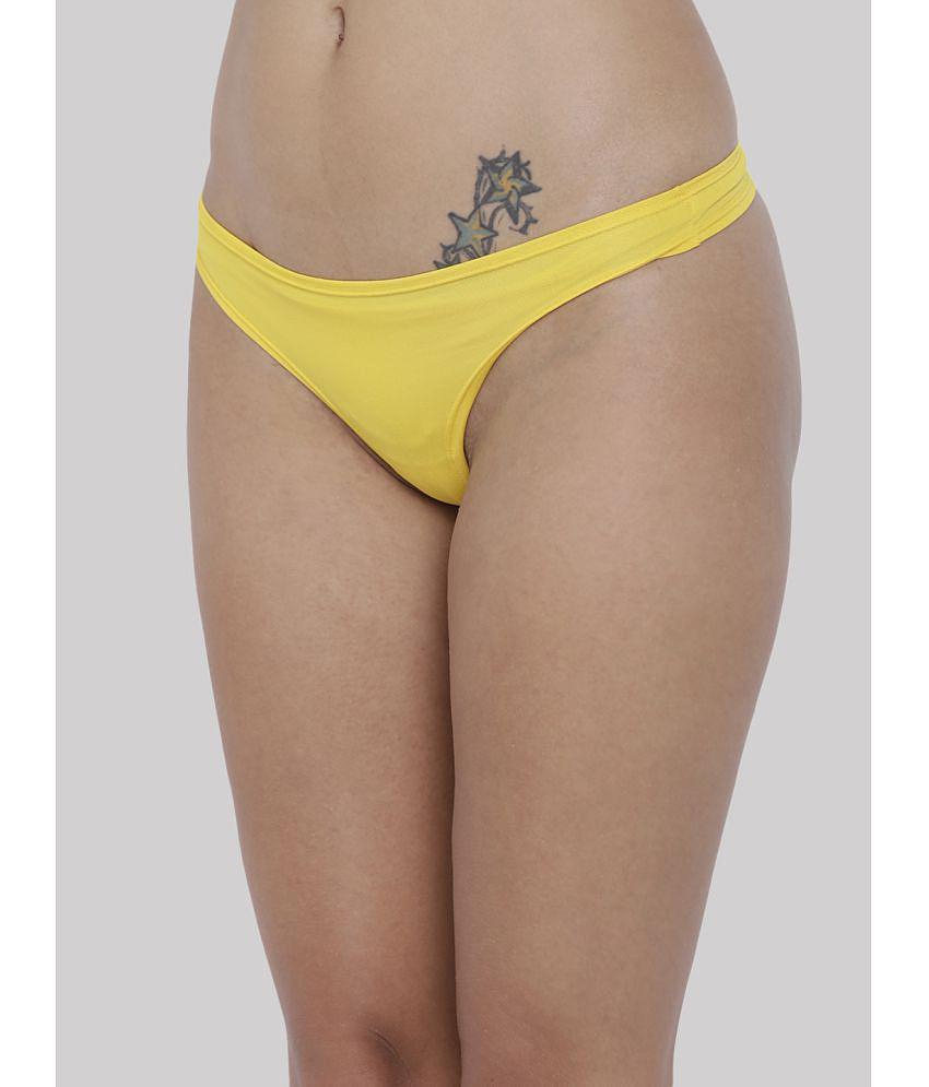 Exclusive Men BASIICS By La Intimo - Yellow BCPSS01 Polyester Solid Women's Bikini ( Pack of 1 )