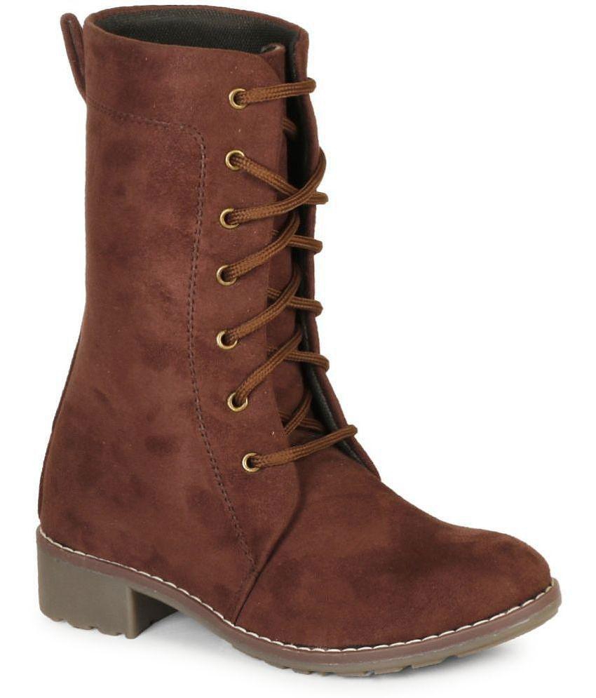 Ishransh - Brown Women's Mid Calf Length Boots - None