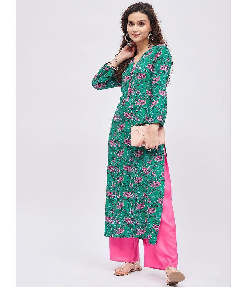 Buy Online Plo Tissu - Multicolor Straight Rayon Women's Stitched Salwar Suit ( Pack of 1 ) - None