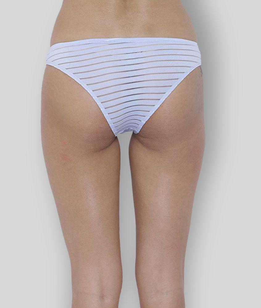 Trendy Men BASIICS By La Intimo - Blue Polyester Striped Women's Briefs ( Pack of 1 ) - None 202