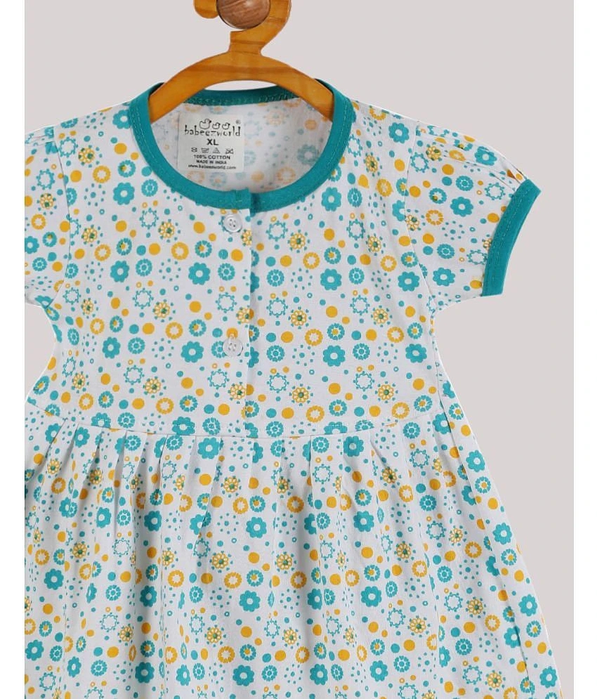 Premium Women Babeezworld - Blue Cotton Baby Girl Frock ( Pack of 1 ) - None 2025 at ShopCircuit