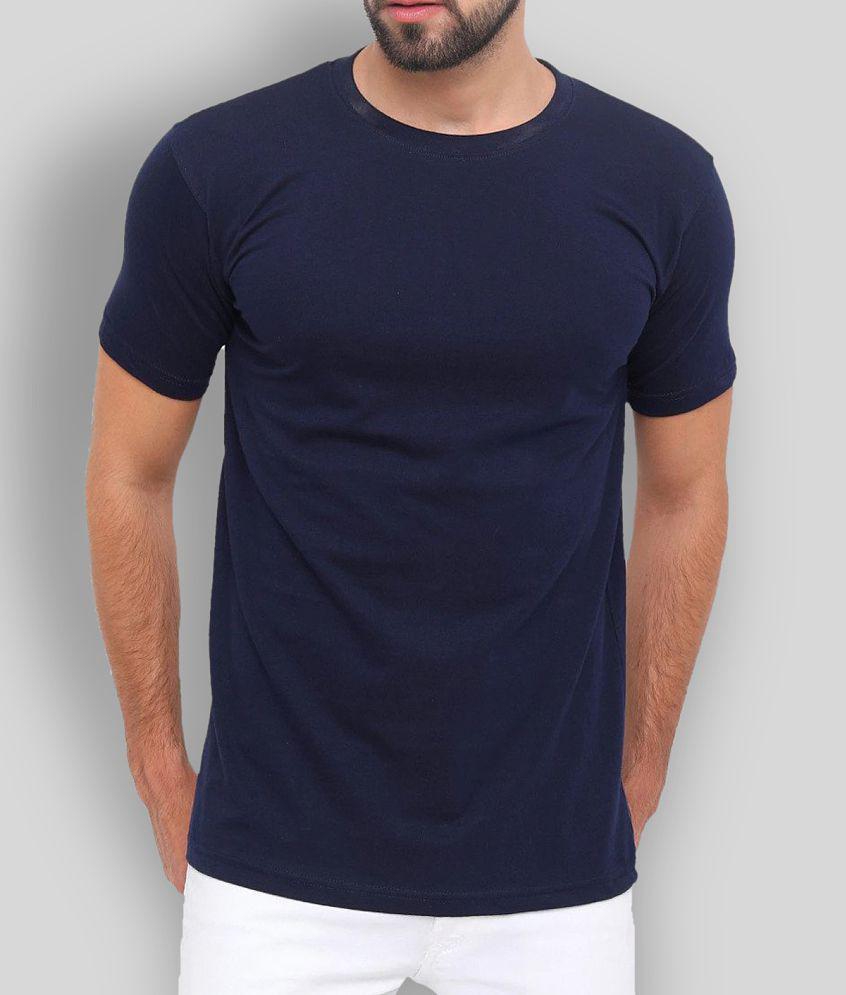 SKYRISE - Navy Blue Cotton Slim Fit Men's T-Shirt ( Pack of 1 ) - None