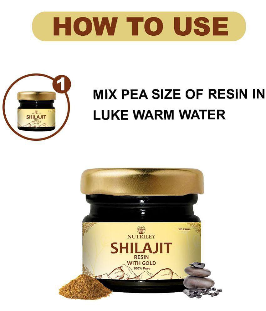 Nutriley Shilajeet Gold Resin for stamina, Improves Performance, Strength & Stamina, Improves Vigour & Vitalilty, Natural Antioxidant & Anti-inflammatory, Shilajit gold capsule