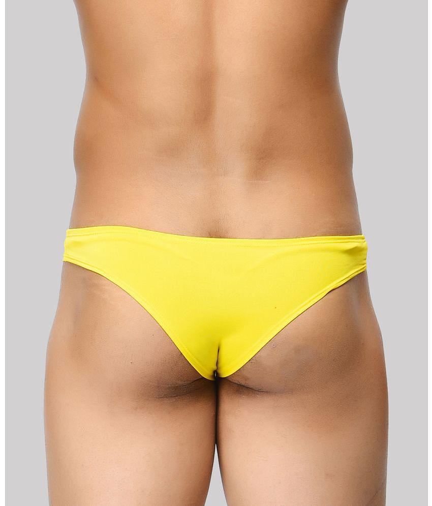 Affordable Men BASIICS By La Intimo - Yellow BCSSS01 Polyester Men's Bikini ( Pack of 1 ) - None
