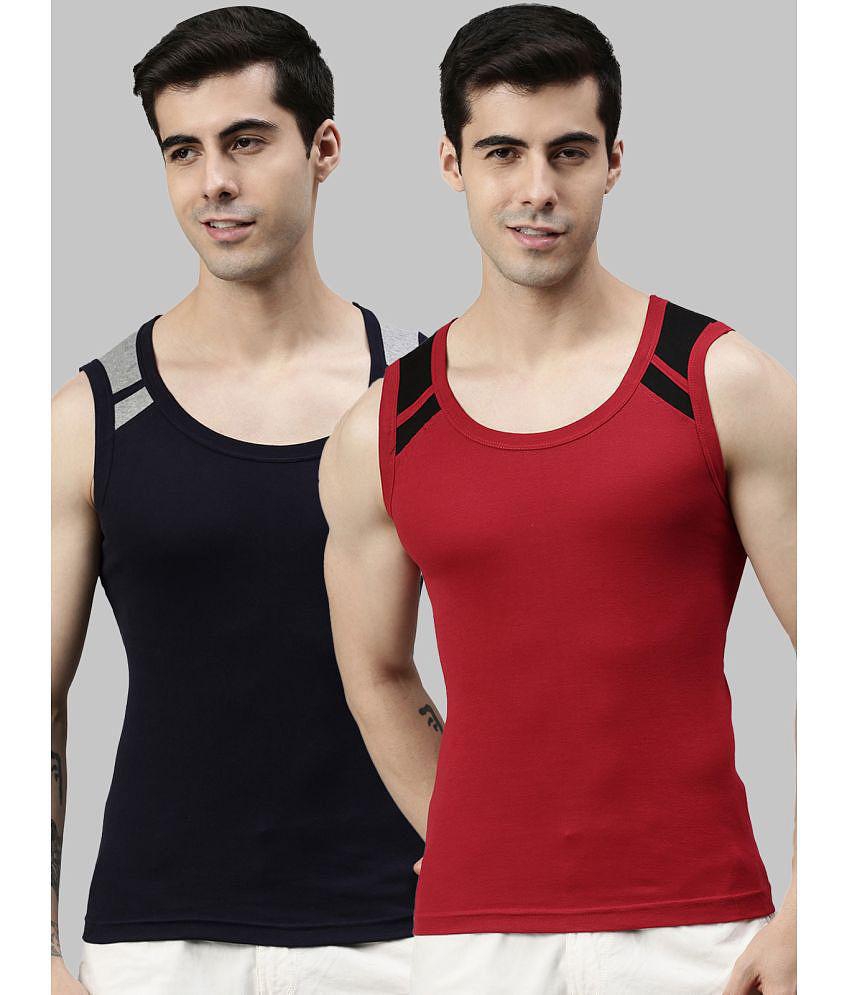 Lux Cozi - Multicolor Cotton Mens Vest ( Pack of 2 ) - None