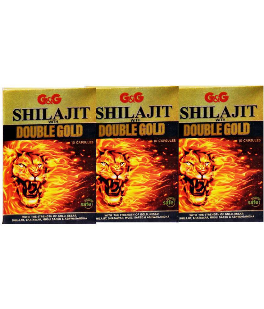 Rikhi Shilajit with Double Gold - Cap 10 no.s (Pack of 3)