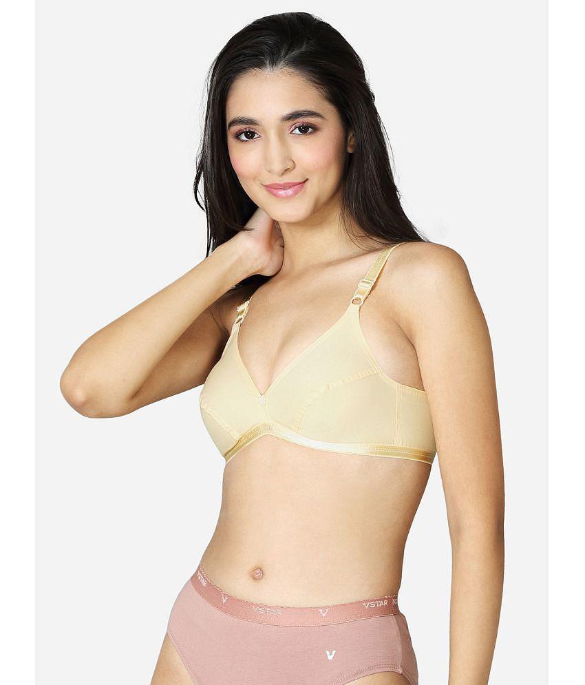 VStar - Beige Cotton Non Padded Women''s Everyday Bra ( Pack of 1 ) - None