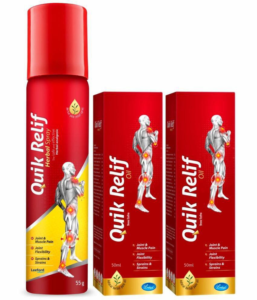 Quik Relif Oil (2 X 50ml) with Spray 55g - Combo