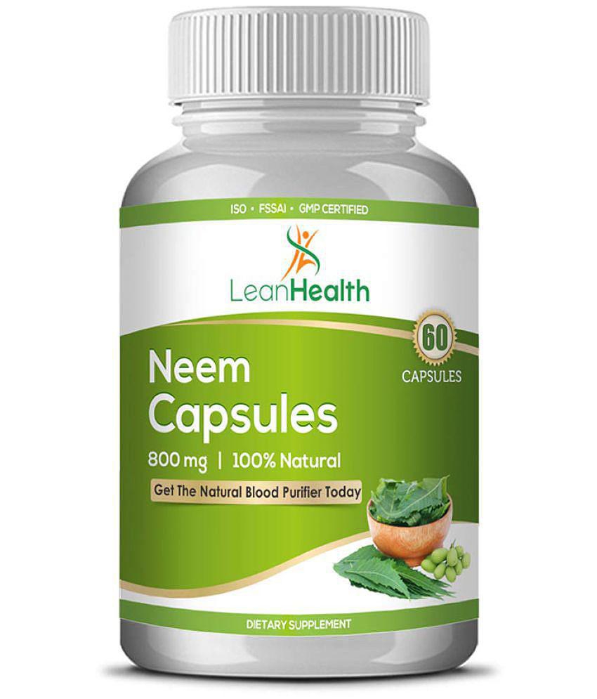 LeanHealth Neem Extract  800 mg Antioxidant - 60 Capsules | Supports Detoxification and Improves Immunity Metabolism |Keeps Skin Healthy