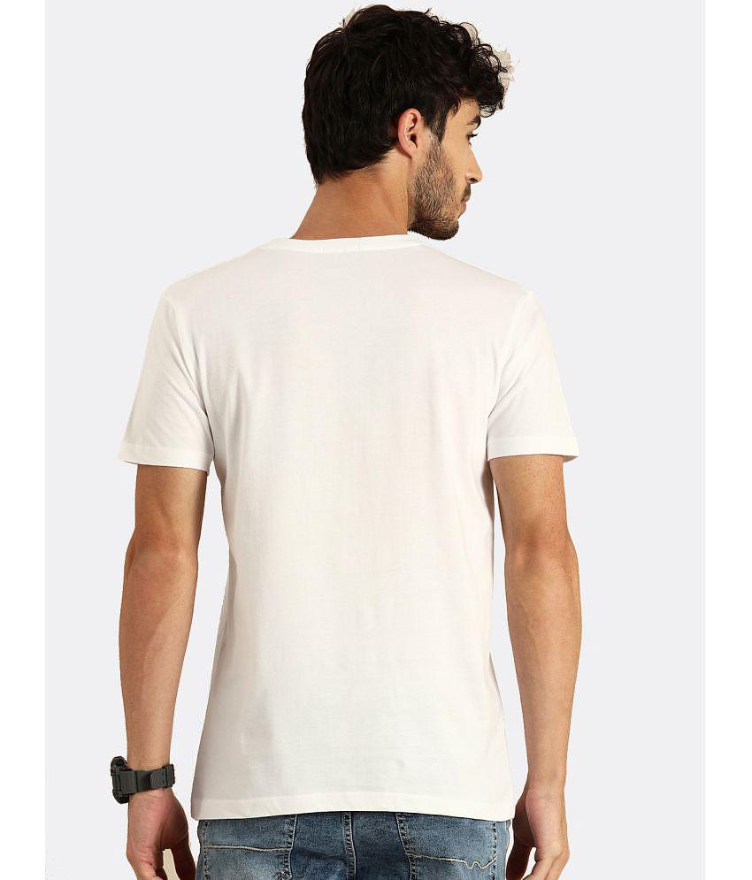 Bewakoof - Cotton Regular Fit White Men's T-Shirt ( Pack of 1 ) - XL, White