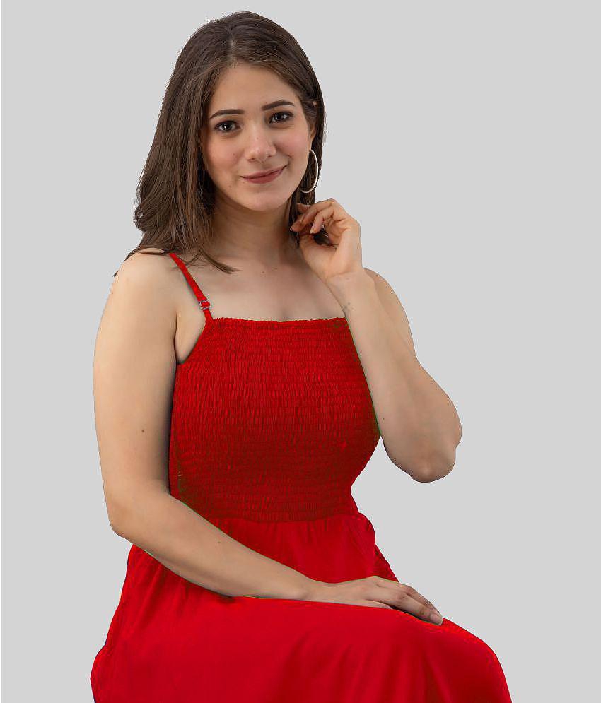 Stylish Men Frionkandy - Red Rayon Women's Gown ( Pack of 1 ) - None 2025 at ShopCircuit | ONDC