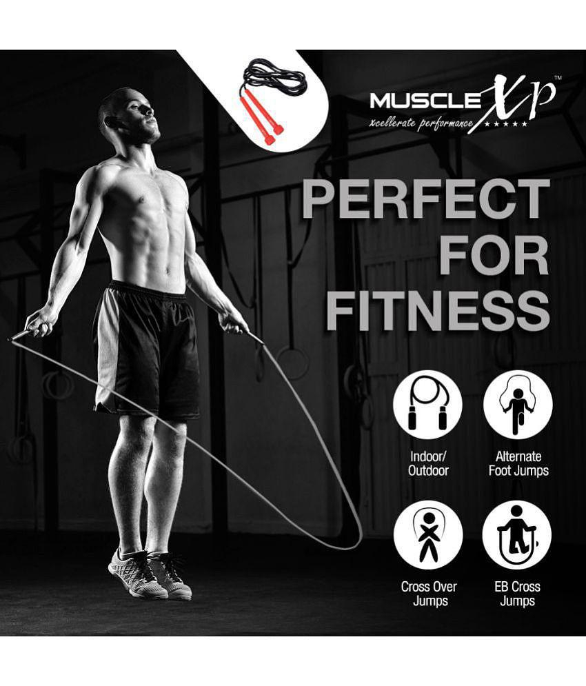 MuscleXP Skipping Rope (Jumping Rope) for Men, Women & Children, Tangle Free Jumping Rope for Kids (Red / Black) - ONESIZE