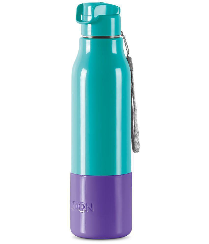 Milton Steel Sprint 900 Insulated Inner Stainless Steel Water Bottle, 630 ml, Aqua Green | Hot or Cold | Easy Grip | Leak Proof |Kids School Bottle | Office | Gym | Hiking | Treking | Travel