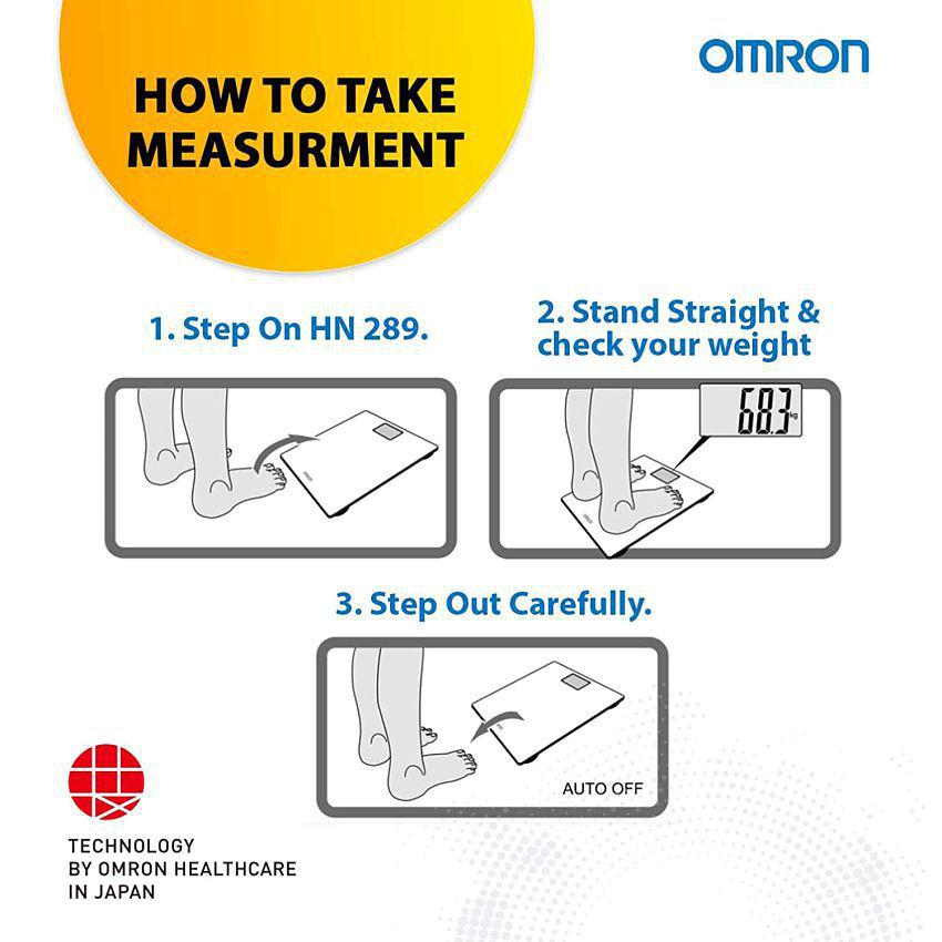 Omron HN 289 (Black) Automatic Personal Digital Weight Machine With Large LCD Display and 4 Sensor Technology For Accurate Weight Measurement 