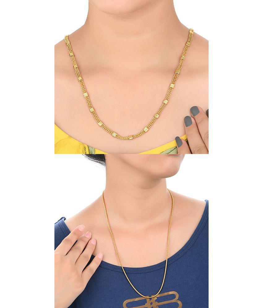 Sophisticated Men AanyaCentric Combo of 2 Gold Plated 22inches Long Fashion Chain - None 2025 at
