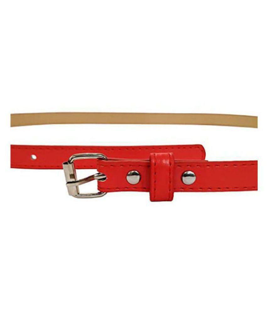 Elegant Men Livisorb Red PU Casual Belt - None 2025 at ShopCircuit | ONDC