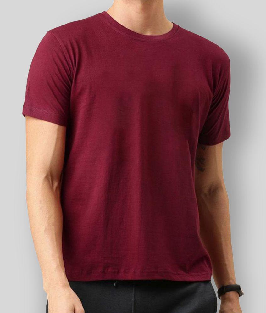 SKYRISE - Maroon Cotton Slim Fit Men's T-Shirt ( Pack of 1 ) - None