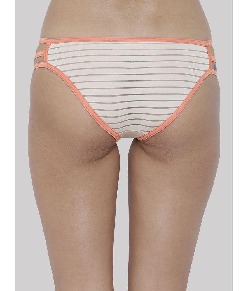 Luxurious Men BASIICS By La Intimo - Beige BCPBK04 Polyester Striped Women''s Bikini ( Pack of 1
