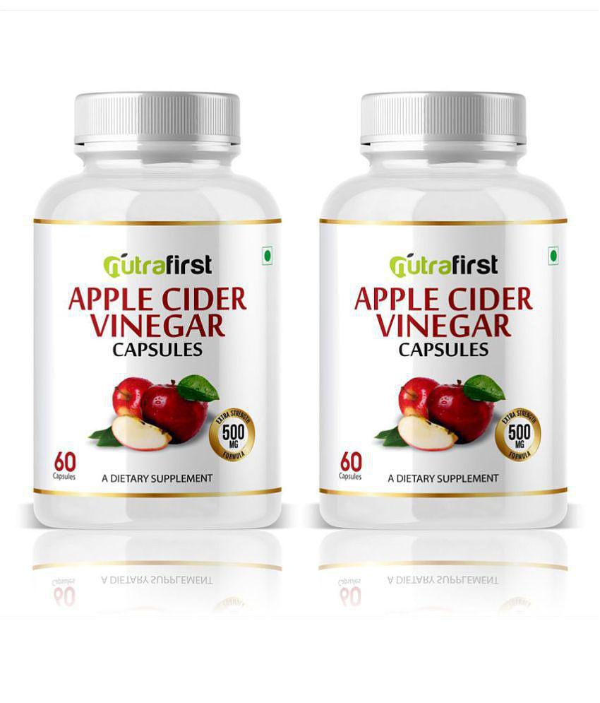 NutraFirst Apple Cider Vinegar Capsules, for weight management, enriched with Apple cider vinegar Extract, Vegeterian Capsule, 1B (2 x 120 Capsules)