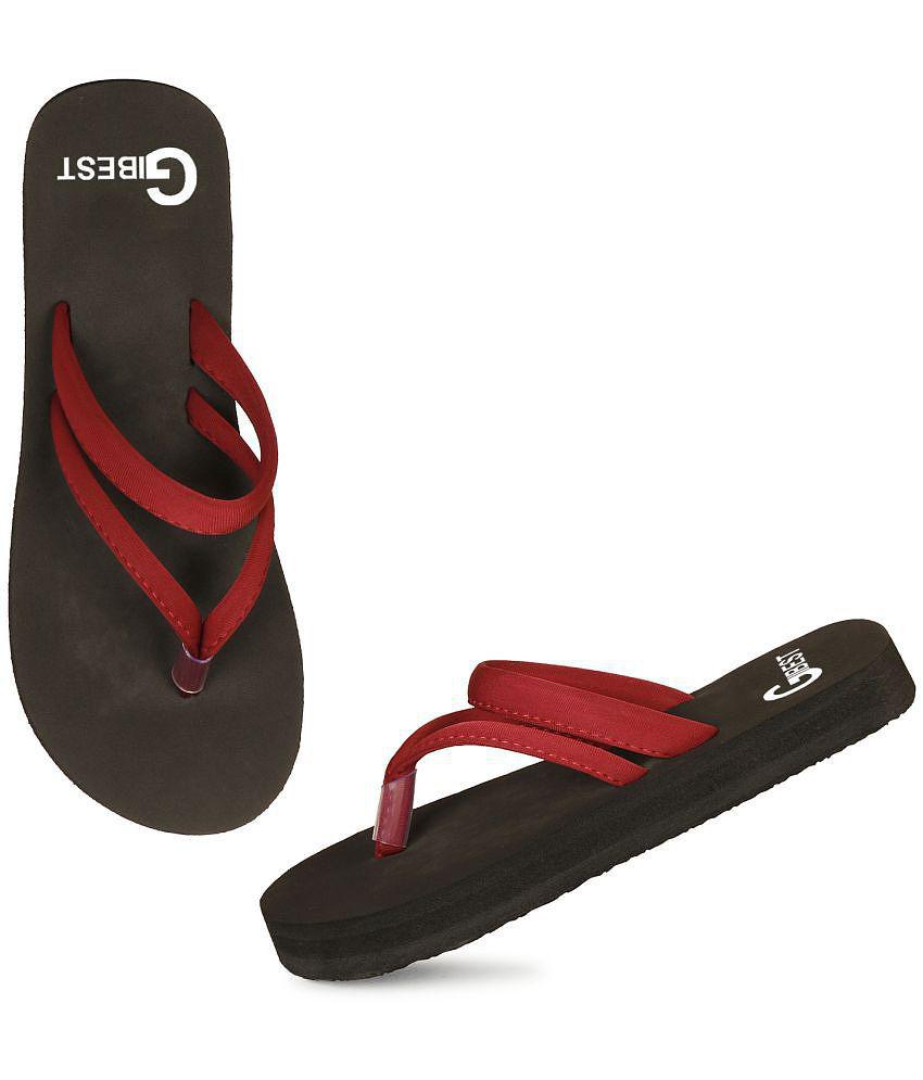 GBest - Maroon Women's Thong Flip Flop - None