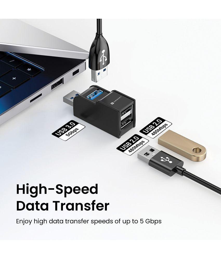 Portronics 3 port USB Hub - Mport 3A - 3-in-1 USB 3.0 & USB 2.0