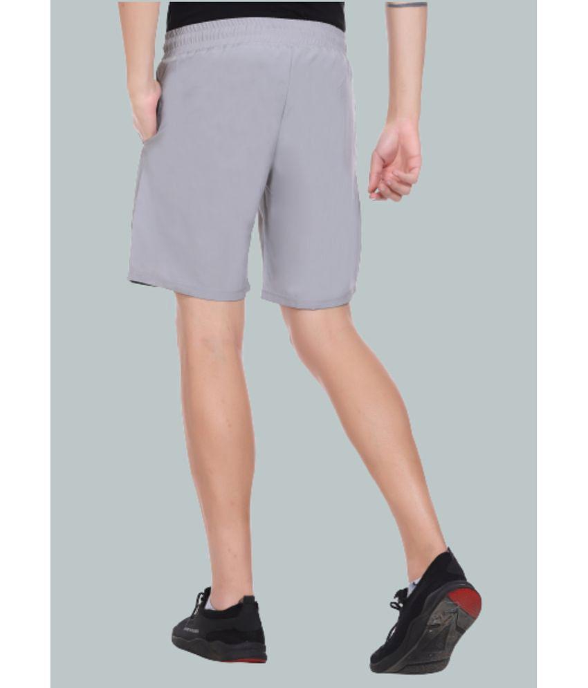 LEEBONEE - Light Grey Polyester Blend Men's Shorts ( Pack of 1 ) - None