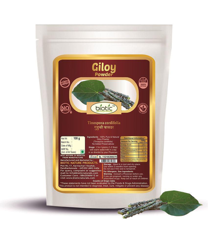 Biotic Guduchi Powder (Tinospora cordifolia) Giloy Powder/Gulvel 100 gm