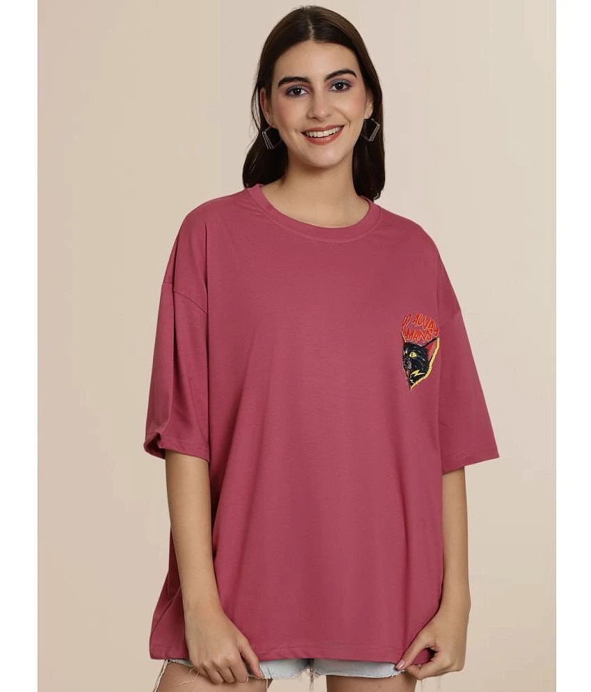 Affordable Women Fabflee Pink Cotton Loose Fit Womens T-Shirt ( Pack of 1 ) - None 2025 at ShopC