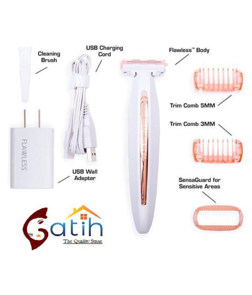 Gatih Rechargeable Ladies Shaver and Trimmer Rose Gold Safety Razor Double Edge 1 Pcs