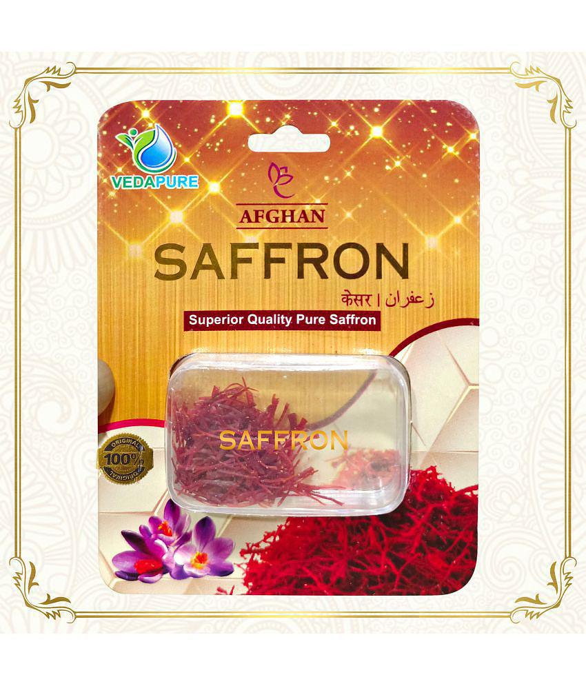 Vedapure Natural and Finest A++ Grade 1 Gram Afghani Kesar / Saffron Threads (Pack of 1)