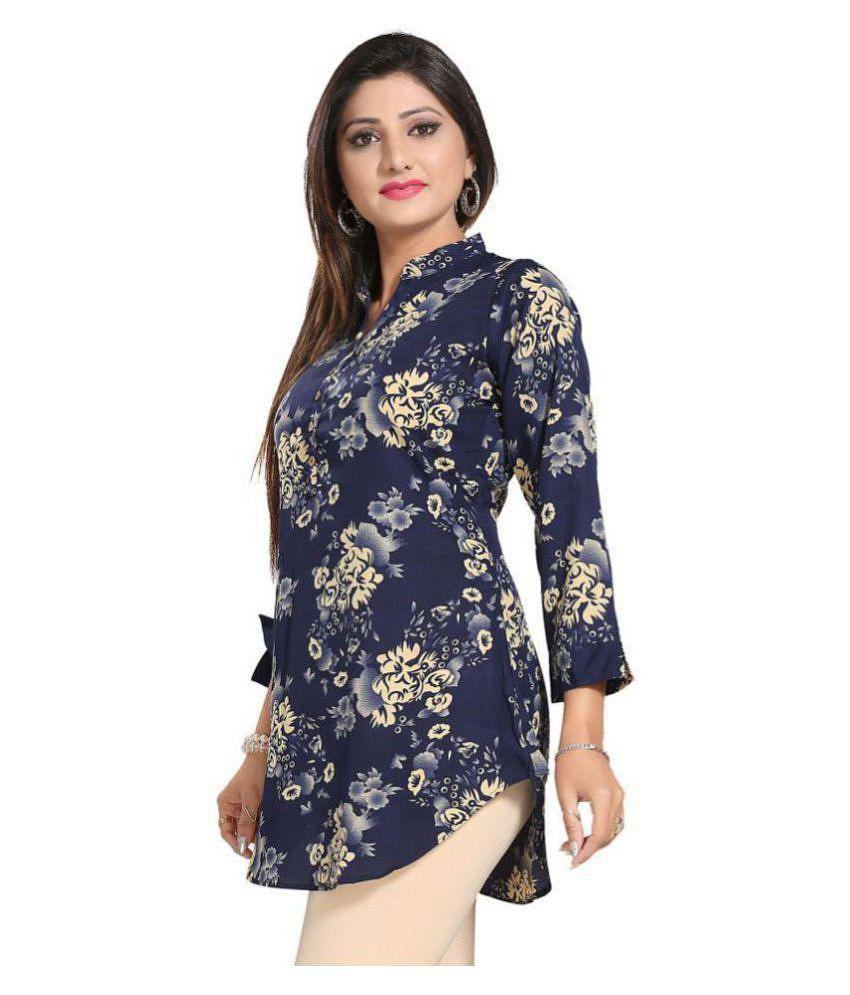 Luxurious Men Meher Impex - Multicolor Crepe Women's Straight Kurti ( Pack of 1 ) - M 2025 at Sh