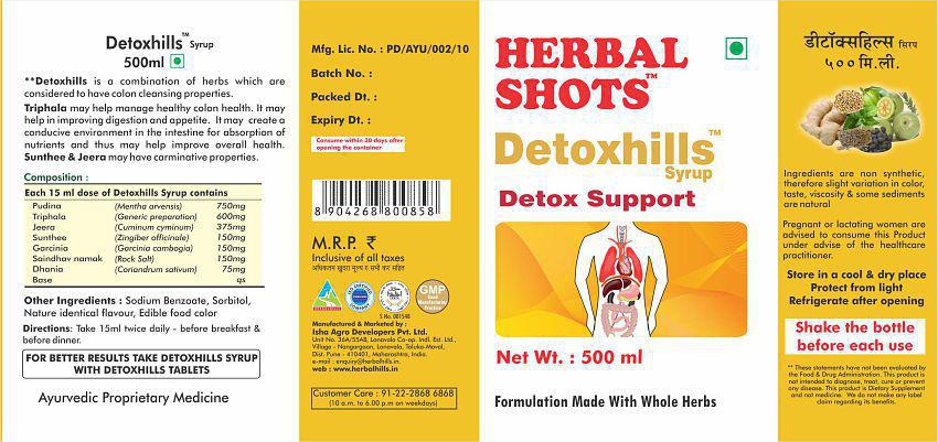 Herbal Hills Detoxhills Herbal Shots Liquid 500 ml Pack Of 2