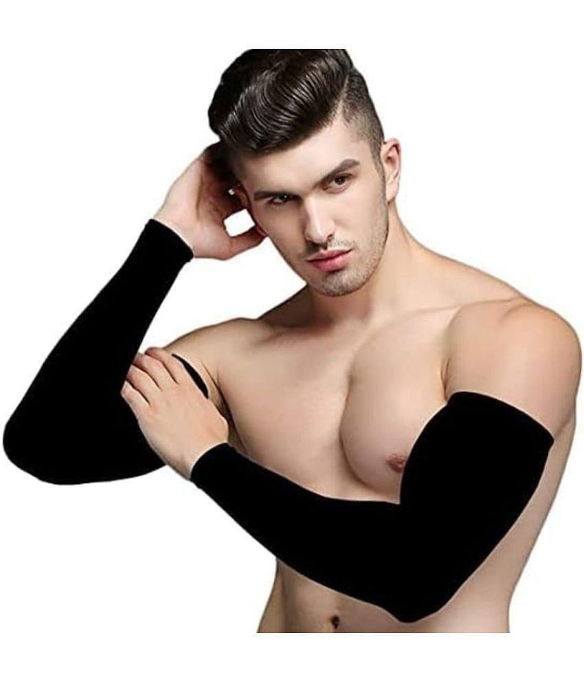 HSP ENTERPRISES  High Performance UV Sun Protection Arm Sleeves for Athletic, Cricket, Bike Riding,Cycling Lymphedema, Basketball ,Baseball, Running, & Outdoor Activities ( Black) - Black