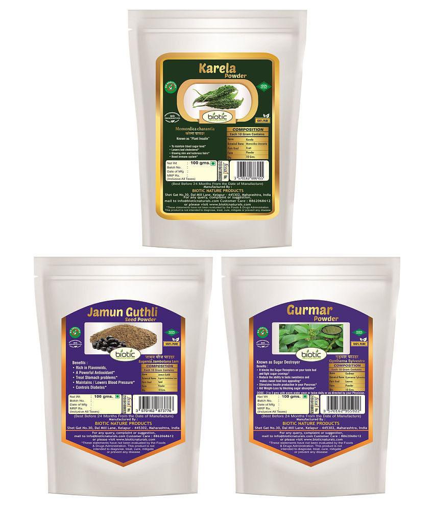 Biotic Gurmar, Karela & Jamun Seed Powder for Diabetes Powder 300 gm