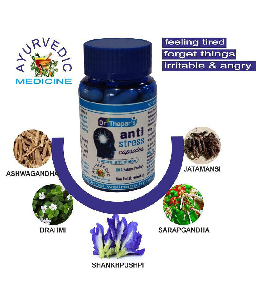 ANTI STRESS AYURVEDIC SAFE 50+10 FREE Capsule 500 mg