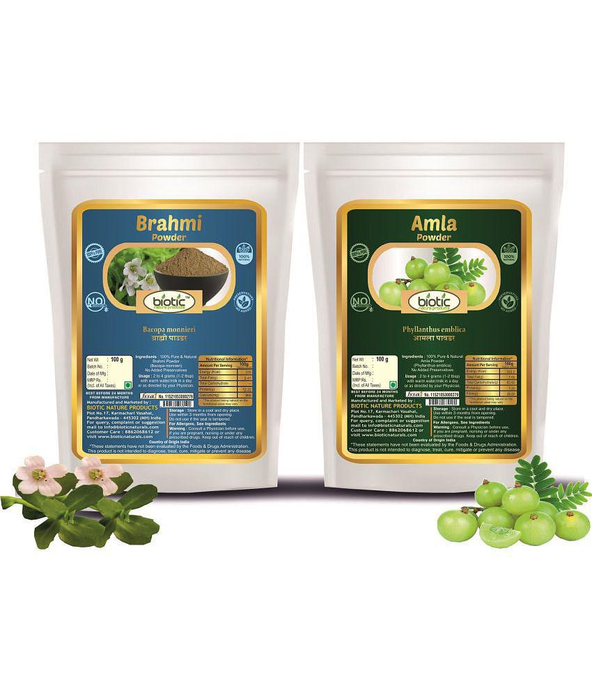 Biotic Brahmi and Amla Powder (100 gm each) 200 gm