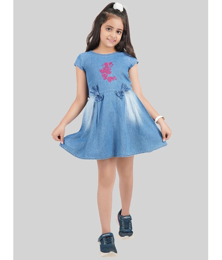 Elegant Women Being Naughty - Blue Denim Girls Frock ( Pack of 1 ) - None 2025 at ShopCircuit | 