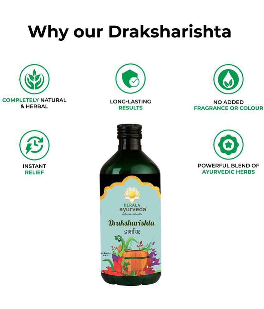 Kerala Ayurveda Draksharishta 450 ml | For Anemia| Non-Constipating Iron Tonic| To Flush Out Blood Impurities| For General Debility