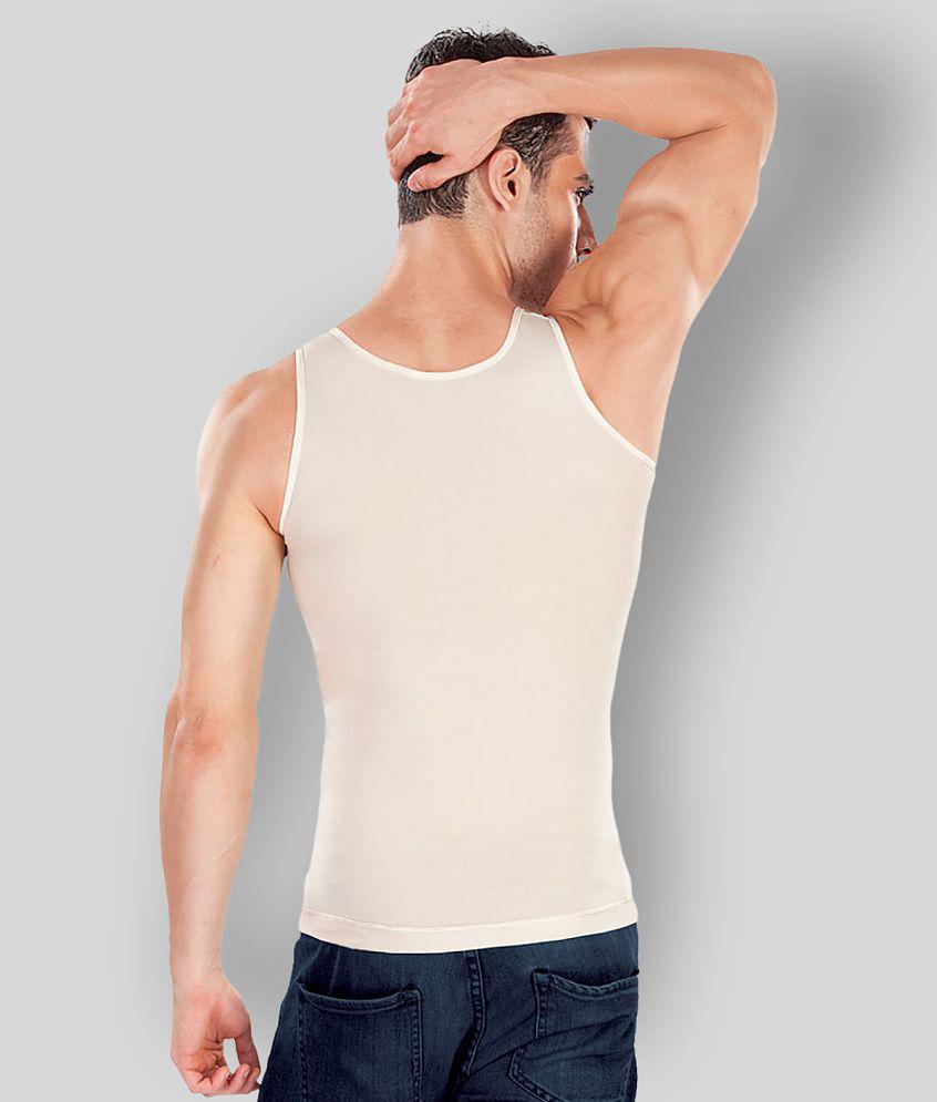 Dermawear - Beige Cotton Blend Men's Vest  ( Pack of 1 ) - M