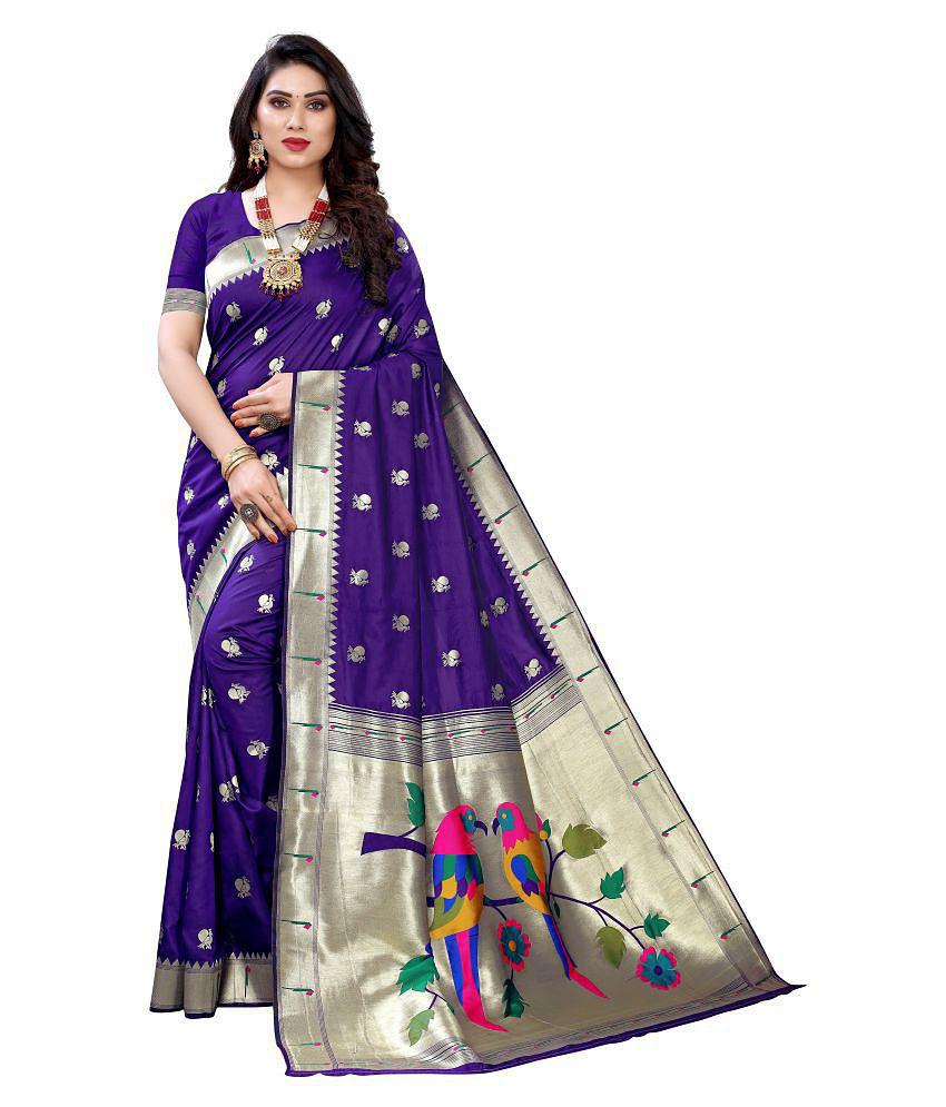 Premium Semi-Silk Saree Dusky Purple Colour - [Code 378] – My Fair Lady