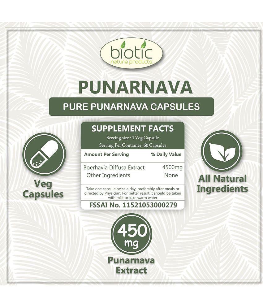 Biotic Punarnava & Andrographis paniculata (Kalmegh) Capsule 120 no.s Pack of 2