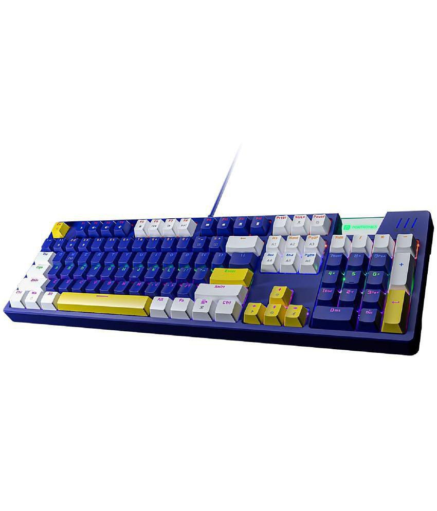 Portronics Blue USB Wired Desktop Keyboard