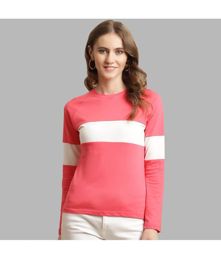 Modern Women Fabflee - Peach Cotton Regular Fit Women's T-Shirt ( Pack of 1 ) - None 2025 at Sho