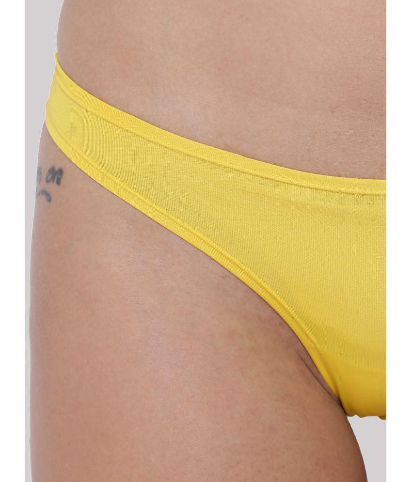 Exclusive Men BASIICS By La Intimo - Yellow BCPSS01 Polyester Solid Women's Bikini ( Pack of 1 )