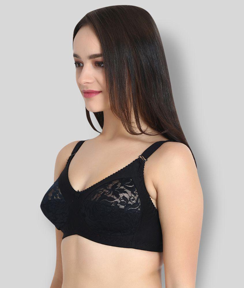 KYODO - Black Cotton Blend Non - Padded Women's Everyday Bra ( Pack of 1 ) - 36B, Black