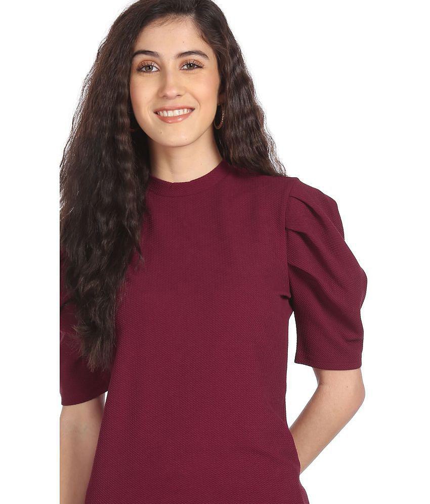 Sugr Polyester Regular Tops - Red Single - L