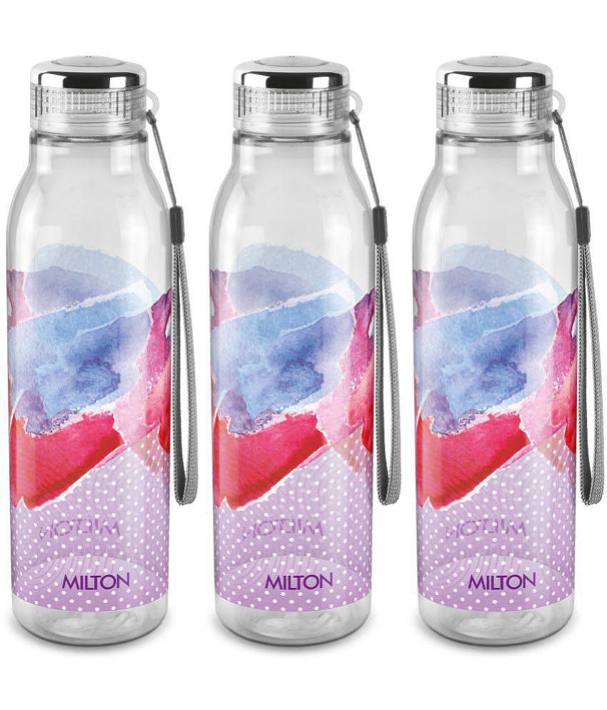 Milton Helix 1000 Pet Water Bottle, Set of 3, 1 Litre Each, Purple - Purple