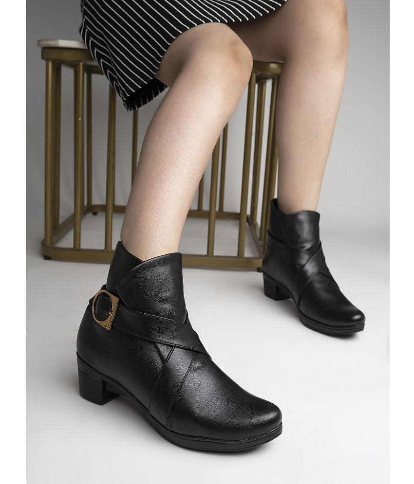 Shoetopia - Black Women''s Ankle Length Boots - None