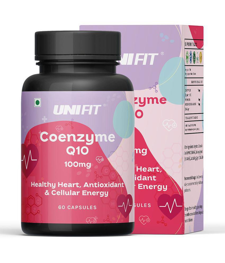 Unifit Co enzyme Q10 100mg Capsules with Piperine 5mg- CoQ10 supplement with High Absorption (60 Capsules)